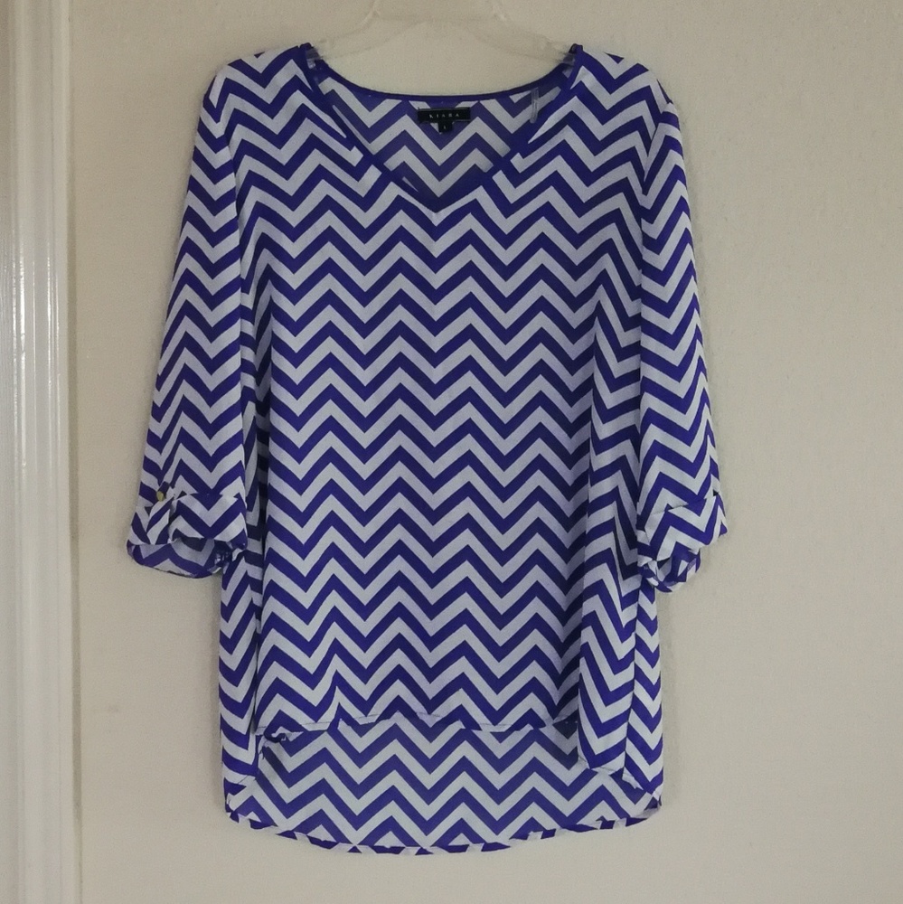 Blue Chevron Top